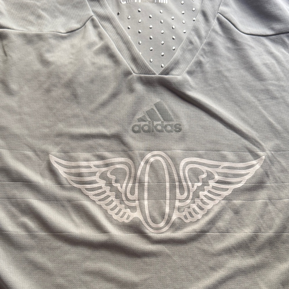 Adidas Men's White Graphic Jersey - Picture 7 of 8